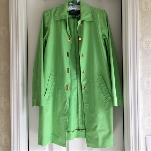 Elegant Ralph Lauren pastel green trench coat!!💐 - Picture 7 of 8
